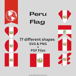 Peru Flag Bundle 77 SVG & PNG Printable Files for Ready to Use Designs South America Country Flag