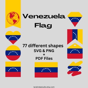 Venezuela Republic Flag Bundle 77 SVG & PNG Printable Files for Ready to Use Designs South America Country Flag