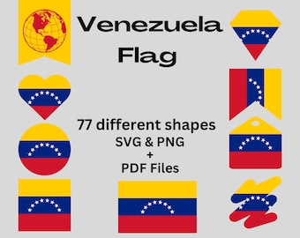 Venezuela Republic Flag Bundle 77 SVG & PNG Printable Files for Ready to Use Designs South America Country Flag
