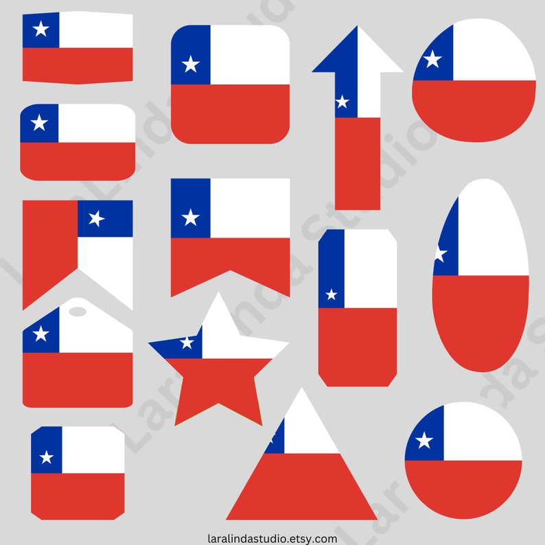 Chile Flag Bundle 77 SVG & PNG Printable Files for Ready to Use Designs ...