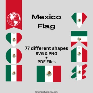 Mexico Flag Bundle 77 SVG & PNG Printable Files for Ready to Use Designs North America Country Flag