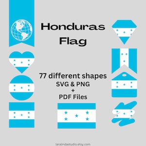 Honduras Flag Bundle 77 SVG & PNG Printable Files for Ready to Use Designs North America Country Flag