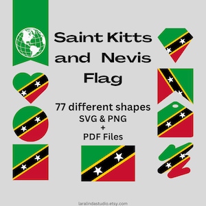 Saint Kitts and Nevis Flag Bundle 77 SVG & PNG Printable Files for Ready to Use Designs North America Country Flag