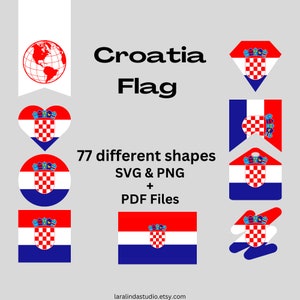 Croatia Flag Bundle 77 SVG & PNG Printable Files for Ready to Use Designs Europe Country Flag Printable Pennants and Printable Banners