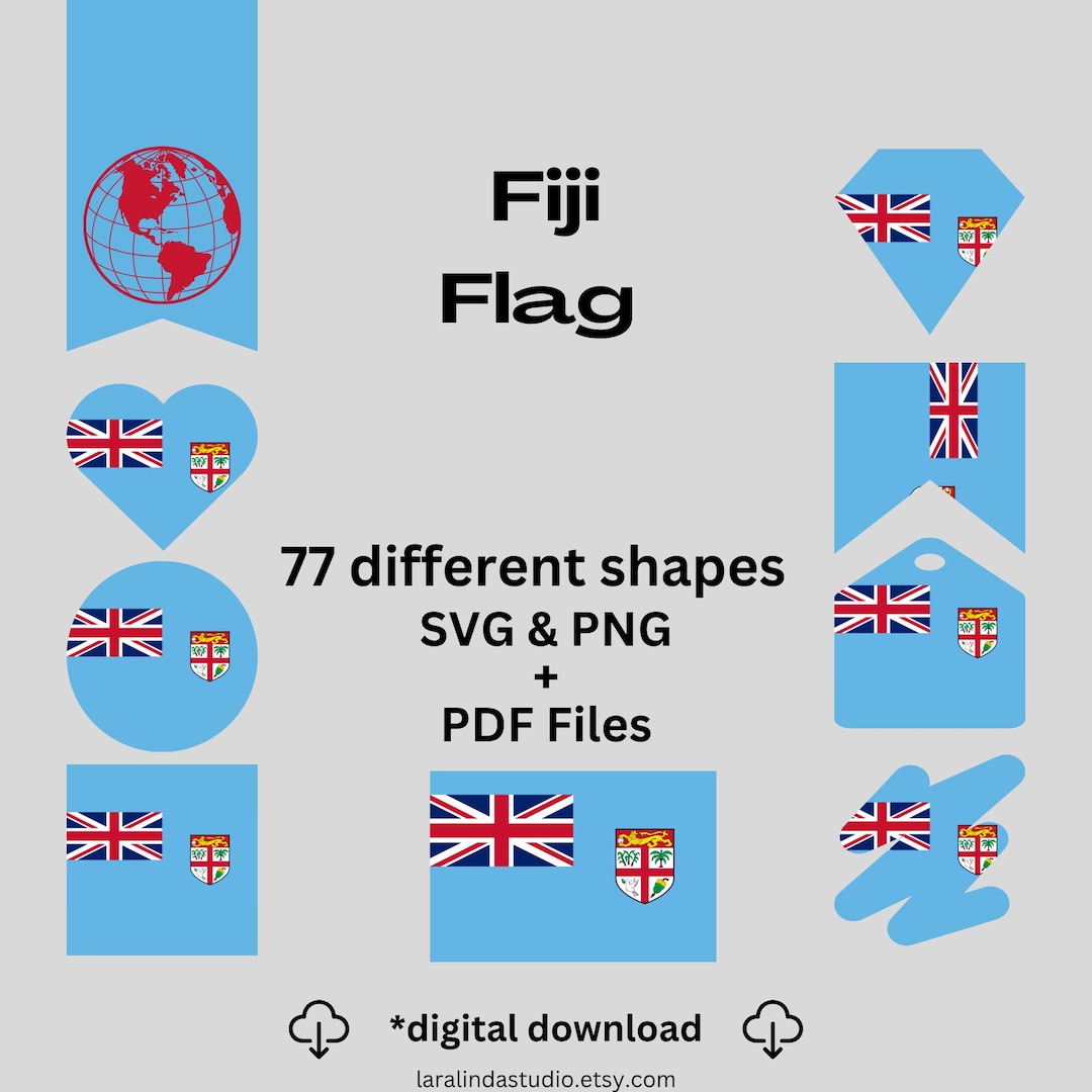 Fiji Blue Color Code Fiji Flag Bundle 77 SVG & 77 PNG Printable Files for Ready to Use ...