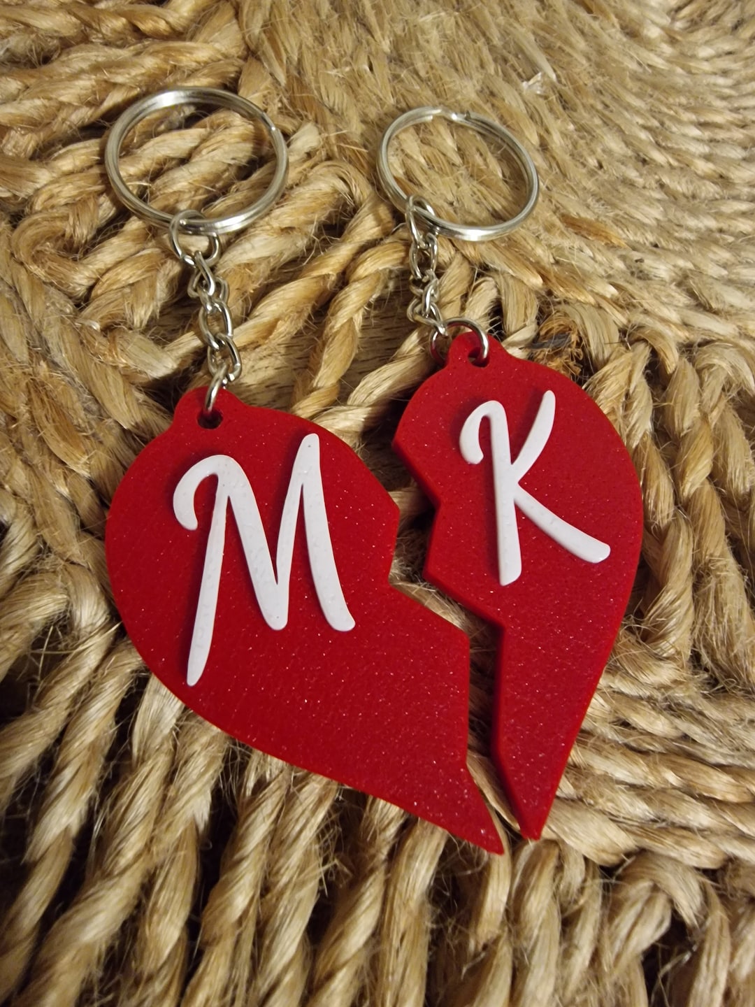 Heartshaped Personalized Key Ring Personalised Valentines Gift