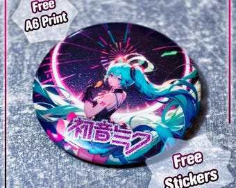 Hatsune Miku Perler Bead Keychain, Magnet, or Pin – Handmade