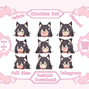 Shy Aoi Neko Girl Vinyl Sticker pack laminated kawaii -  Portugal