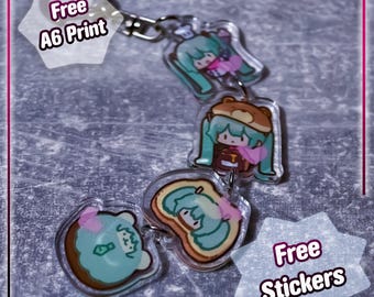 Miku Vocaloid-sleutelhanger meerdelige acrylhanger - schattig anime-accessoire