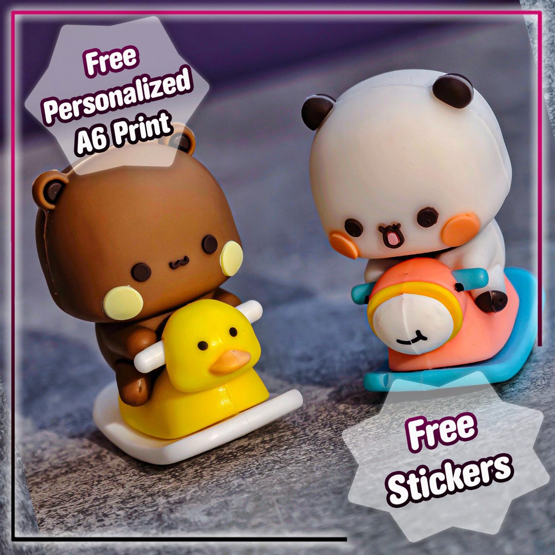 Yier Bubu Dudu Panda ours poupée dessin animé Souvenir Kawaii petit cadeau Miniatures Animal jouet décoration de la maison cadeau d'anniversaire