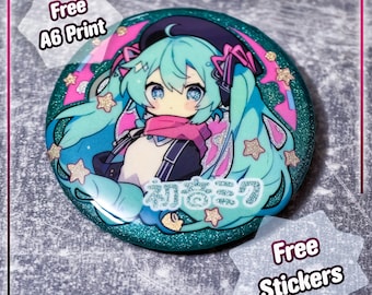 Miku Vocaloid metal pin - kawaii anime accessory