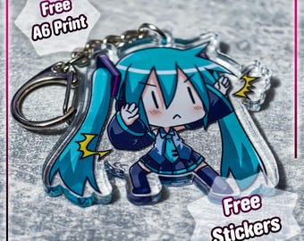 Miku Vocaloid keychain acrylic pendant - cute anime accessory