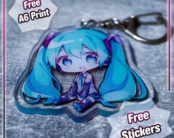 Miku Vocaloid sleutelhanger acrylhanger - schattig anime-accessoire, Virtual Singing Idol Girl