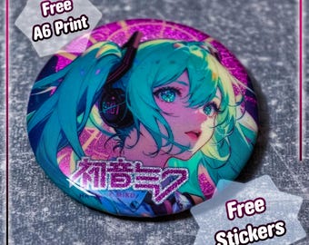 Miku Vocaloid metalen pin - kawaii anime-accessoire