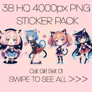 Anime Cat Icons  Anime Neko Emote Pack Sticker for Sale by