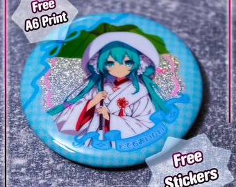 Miku Vocaloid metalen pin - kawaii anime-accessoire