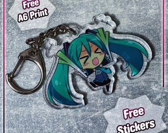 Miku Vocaloid sleutelhanger acrylhanger - schattig anime-accessoire, Virtual Singing Idol Girl