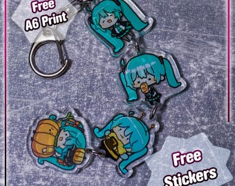 Miku Vocaloid keychain acrylic pendant - cute anime accessory