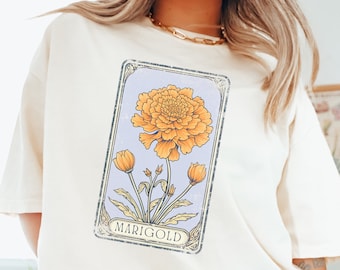 Comfort Colors Marigold Tarot Card Shirt, October Birthday Tee