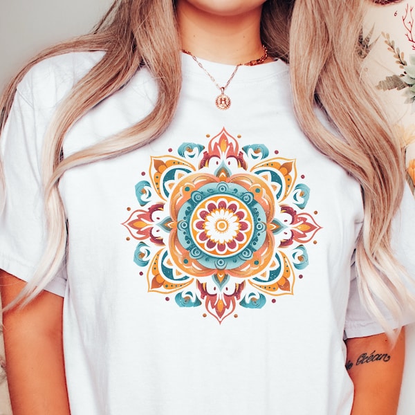Mandala Shirt, Mandala T-Shirt, Meditation Shirt, Pretty Mandala Tee, Cute Shirt for Woman, Mandala Gift