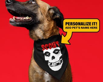 Misfits Fiend Pet Bandana: Punk Rock Dog Collar Scarf