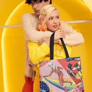 Kaiju Tote Bag  | Eco-Friendly and Reusable | Retro Tokusatsu Japanese Design
