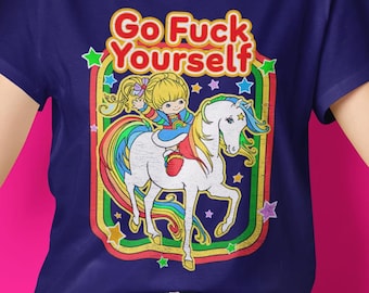 Retro 80s Rainbow Cartoon Tee, Nostalgic T-shirt