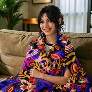 Mothra Blanket | Kaiju Themed Velveteen Throw for Movie Nights