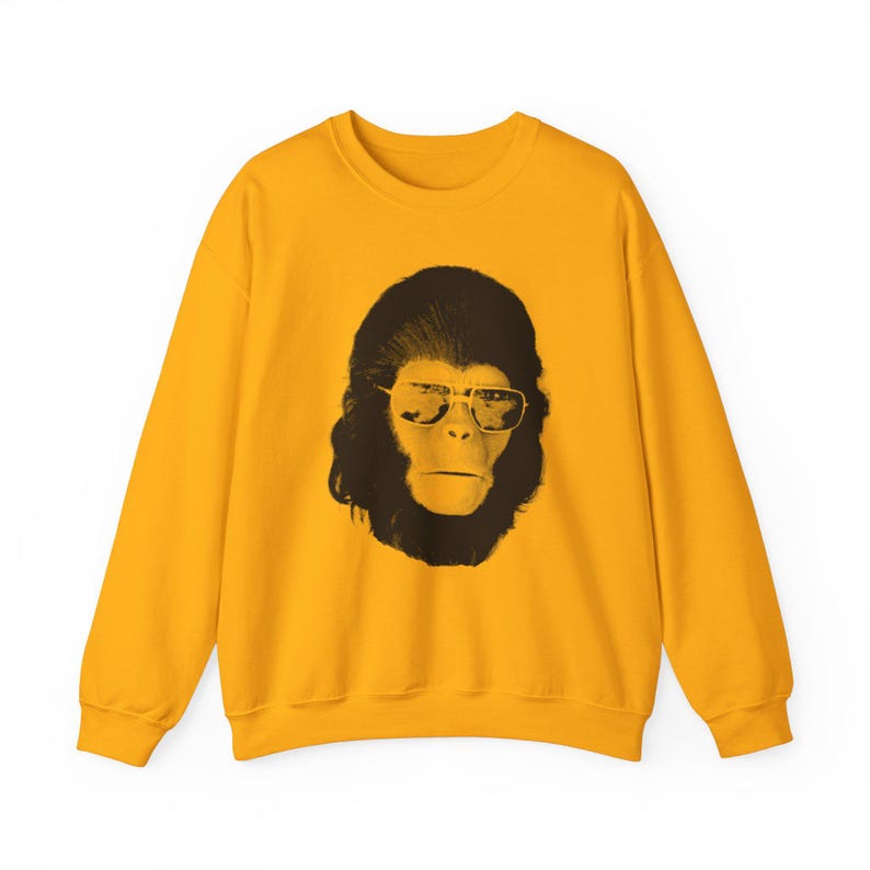 Planet der Affen Sweatshirt - Retro Sci-Fi Geschenk - Vintage Distressed Style Gold