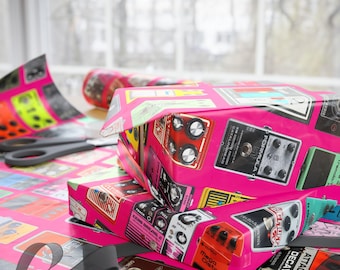 Guitar Pedal Wrapping Paper: Rock & Roll Musician Gift Wrap