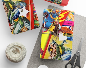Retro Kaiju Wrapping Paper: Japanese Monster Gift Wrap