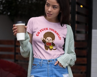 Monchhichi Vintage Graphic Tee – Unisex Dark Humor Cotton Shirt S-XL