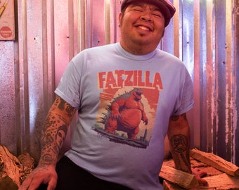Vintage Japanese Godzilla FatZilla T-Shirt, Godzilla is Fat, Godzilla King of the Monsters, King of Cake, Shirt