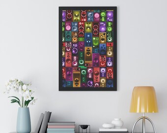Vintage luidsprekerposter | Ingelijste retro audiomuurkunst