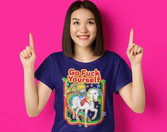 Rainbow Brite Shirt, Vintage Inspired 80s Cartoon Tee