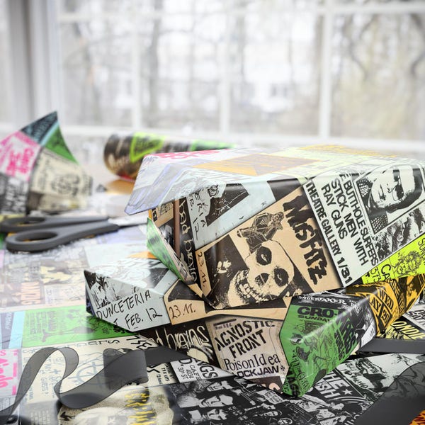 Punk Rock Band Geschenkpapier: Edgy Musik-Geschenkpapier