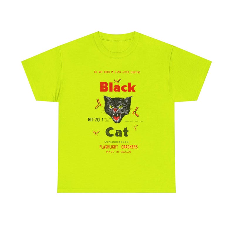 Retro Black Cat Firecracker Tee: 4th of July USA Graphic image 9