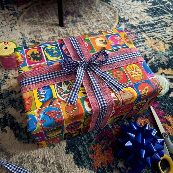 Lucha Libre  Wrapping Papers, Mexican Wrestling Themed Birthday Gift Wrap