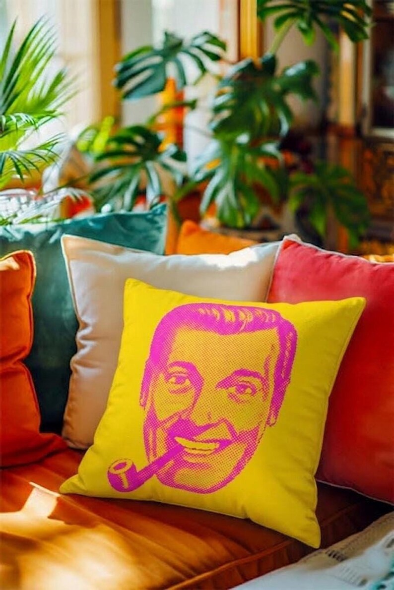 SubGenius-kussen | J.R. Bob Dobbs-kussen in levendige kleuren afbeelding 12