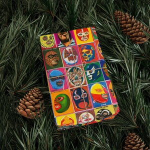 Lucha Libre Wrapping Papers, Mexican Wrestling Themed Birthday Gift Wrap image 5