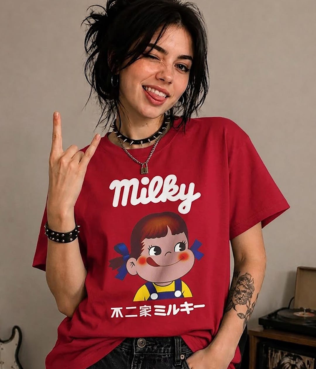 Peko Chan T-shirt: Kawaii Japanese Graphic Cotton Tee - Fujiya