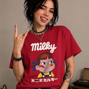 Peko Chan T-shirt: Kawaii Japanese Graphic Cotton Tee - Fujiya