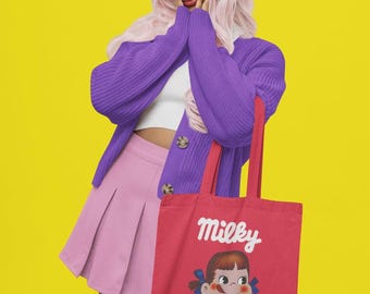 Peko-Chan Tragetasche | Japanisches Süßigkeiten-Design aus 100 % Polyester, drei Größen