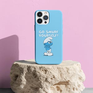 Smurf Tough Phone Case – Protective Cartoon Cover, Retro Smurfs Design, iPhone & Android Gravity-Defying Grip, Unisex Gift