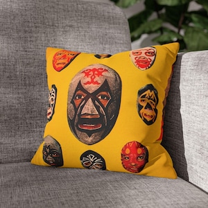 Lucha Libre Wrestling Mask Pillowcase: Vintage Mexican Decor