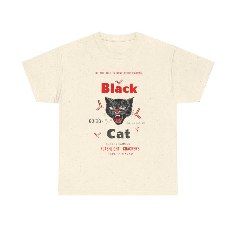 Retro Black Cat Firecracker Tee: 4th of July USA Graphic image 8