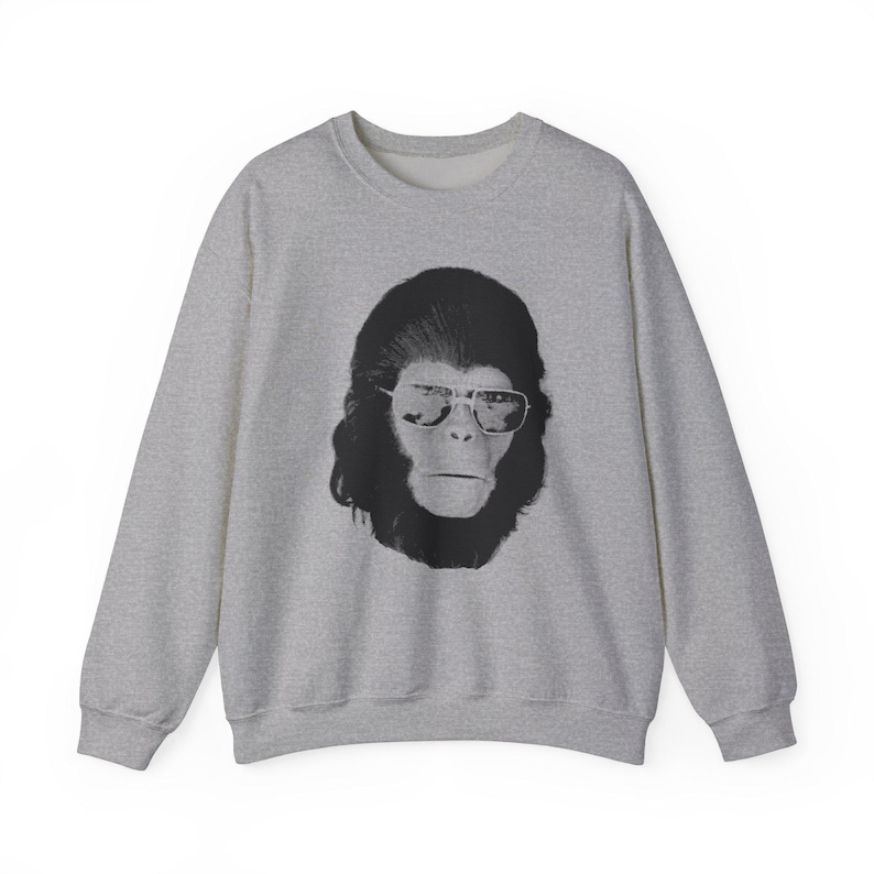 Planet der Affen Sweatshirt - Retro Sci-Fi Geschenk - Vintage Distressed Style Sport Grey