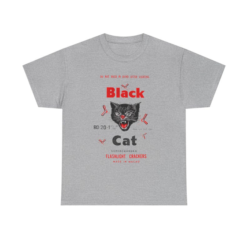Retro Black Cat Firecracker Tee: 4th of July USA Graphic image 7