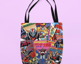 Retro Japanese Robot Tote Bag: Jumbo Machinder Style