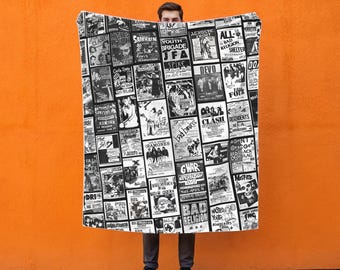 Punk Rock Show Flyers Plush Blanket: Music Lover Throw
